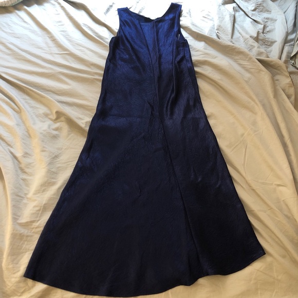 Vince Asymmetrical Crinkled Satin Dress - Picture 4 of 8